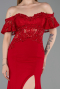 Robe De Soirée Dantelle Longue Rouge ABU2261