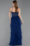 Robe de Soirée Longue Bleu Marine ABU6245