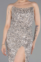Robe de Soirée Longue Squameuse Beige ABU6218