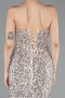 Robe de Soirée Longue Squameuse Beige ABU6218
