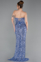 Robe de Soirée Longue Squameuse Indigo ABU6218