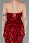 Robe de Soirée Longue Squameuse Rouge ABU6218
