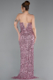 Robe de Soirée Longue Squameuse Poudre ABU6218