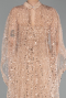 Robe de Soirée Longue Perlé Or ABU6220