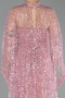 Robe de Soirée Longue Perlé Poudre ABU6220