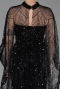 Robe de Soirée Longue Perlé Noir ABU6220