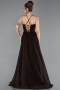 Robe de Soirée Longue Mousseline Brun ABU6223