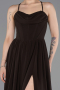 Robe de Soirée Longue Mousseline Brun ABU6223