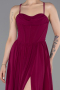 Robe de Soirée Longue Mousseline Prune ABU6223
