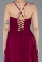 Robe de Soirée Longue Mousseline Prune ABU6223