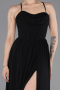 Robe de Soirée Longue Mousseline Noir ABU6223