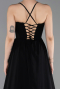 Robe de Soirée Longue Mousseline Noir ABU6223