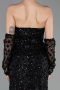 Robe de Soirée Longue Squameuse Noir ABU6224