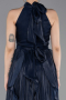 Robe de Soirée Longue Mousseline Bleu Marine ABU6227