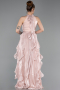 Robe de Soirée Longue Mousseline Poudre ABU6227