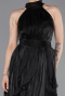 Robe de Soirée Longue Mousseline Noir ABU6227