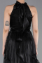 Robe de Soirée Longue Mousseline Noir ABU6227