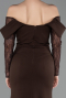 Robe Queue de Poisson Longue Brun ABU6235