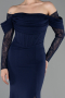 Robe Queue de Poisson Longue Bleu Marine ABU6235