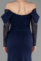 Robe Queue de Poisson Longue Bleu Marine ABU6235