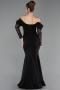 Robe Queue de Poisson Longue Noir ABU6235