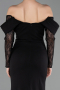 Robe Queue de Poisson Longue Noir ABU6235