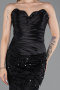 Robe de Soirée Longue Squameuse Noir ABU6242