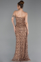 Robe de Soirée Longue Squameuse Cuivre ABU6224