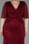 Robe De Soirée Grande Taille Longue Rouge Bordeaux ABU4542