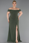 Robe De Graduation Grande Taille Longue Kaki ABU6246