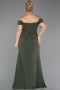Robe De Graduation Grande Taille Longue Kaki ABU6246