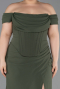 Robe De Graduation Grande Taille Longue Kaki ABU6246