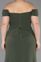 Robe De Graduation Grande Taille Longue Kaki ABU6246
