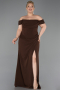 Robe De Graduation Grande Taille Longue Brun ABU6246
