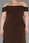 Robe De Graduation Grande Taille Longue Brun ABU6246