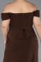 Robe De Graduation Grande Taille Longue Brun ABU6246
