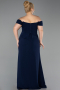 Robe De Graduation Grande Taille Longue Bleu Marine ABU6246