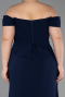 Robe De Graduation Grande Taille Longue Bleu Marine ABU6246