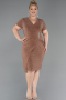 Robe De Invitation Grande Taille Midi Or ABK2641