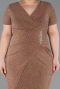 Robe De Invitation Grande Taille Midi Or ABK2641