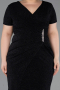 Robe De Invitation Grande Taille Midi Noir ABK2641