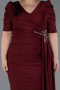 Robe de Soirée Grande Taille Midi Rouge Bordeaux ABK2643