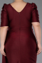 Robe de Soirée Grande Taille Midi Rouge Bordeaux ABK2643