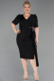 Robe de Soirée Grande Taille Midi Noir ABK2643