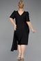 Robe de Soirée Grande Taille Midi Noir ABK2643