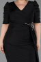 Robe de Soirée Grande Taille Midi Noir ABK2643