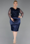 Robe De Invitation Grande Taille Midi Bleu Marine ABK2644