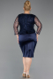 Robe De Invitation Grande Taille Midi Bleu Marine ABK2644