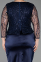 Robe De Invitation Grande Taille Midi Bleu Marine ABK2644