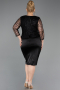 Robe De Invitation Grande Taille Midi Noir ABK2644